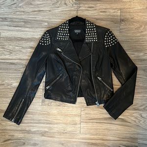Black leather jacket